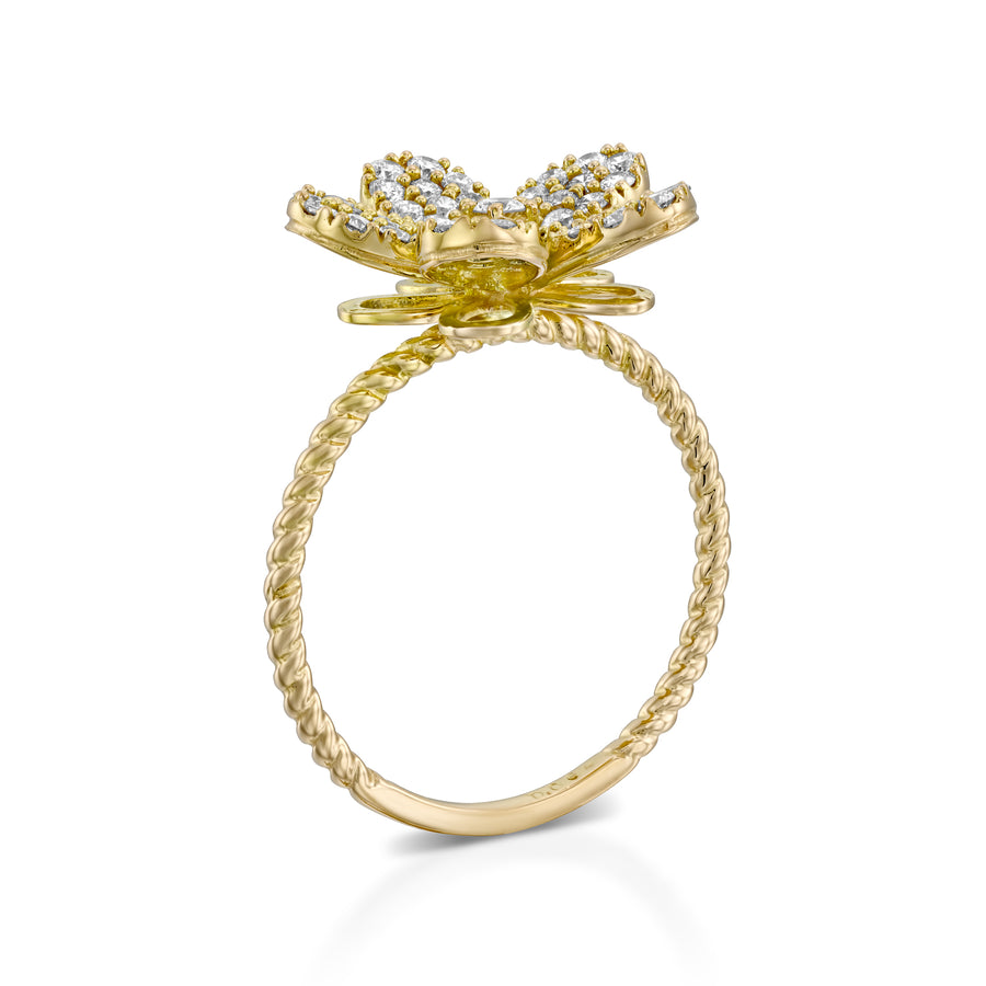 Yellow gold Blooming Flower Diamond Ring