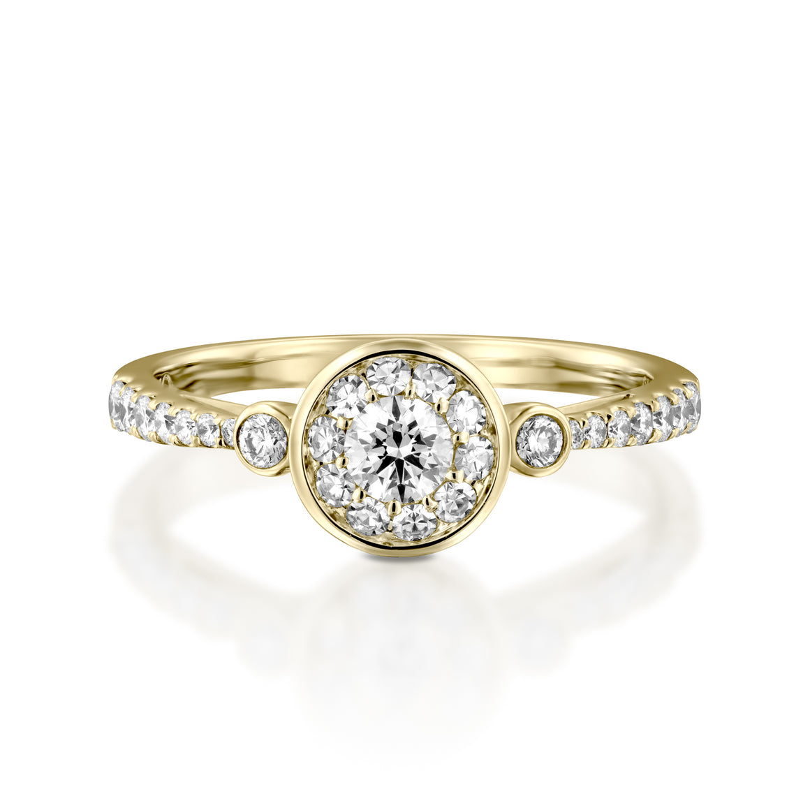 RNH564WC-18k  gold Engagement Ring -     Halo Diamond Ring