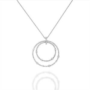 A beautiful 2 Round Diamond Circle of Love Pendant. in 18k white gold.