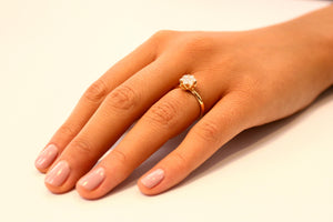 RS744AB-White Gold flower diamonds  engagement ring for women,