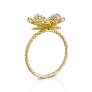 R3855-Nature inspired Blooming Flower Diamond Ring