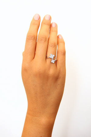 RNH668-18k diamond flower ring, Diamond flower ring, Rose gold ring, Diamond wedding band, Engagement ring, Natural diamonds, Classic design ring