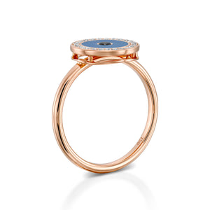 RO9004-Rose gold Diamond Evil eye ring