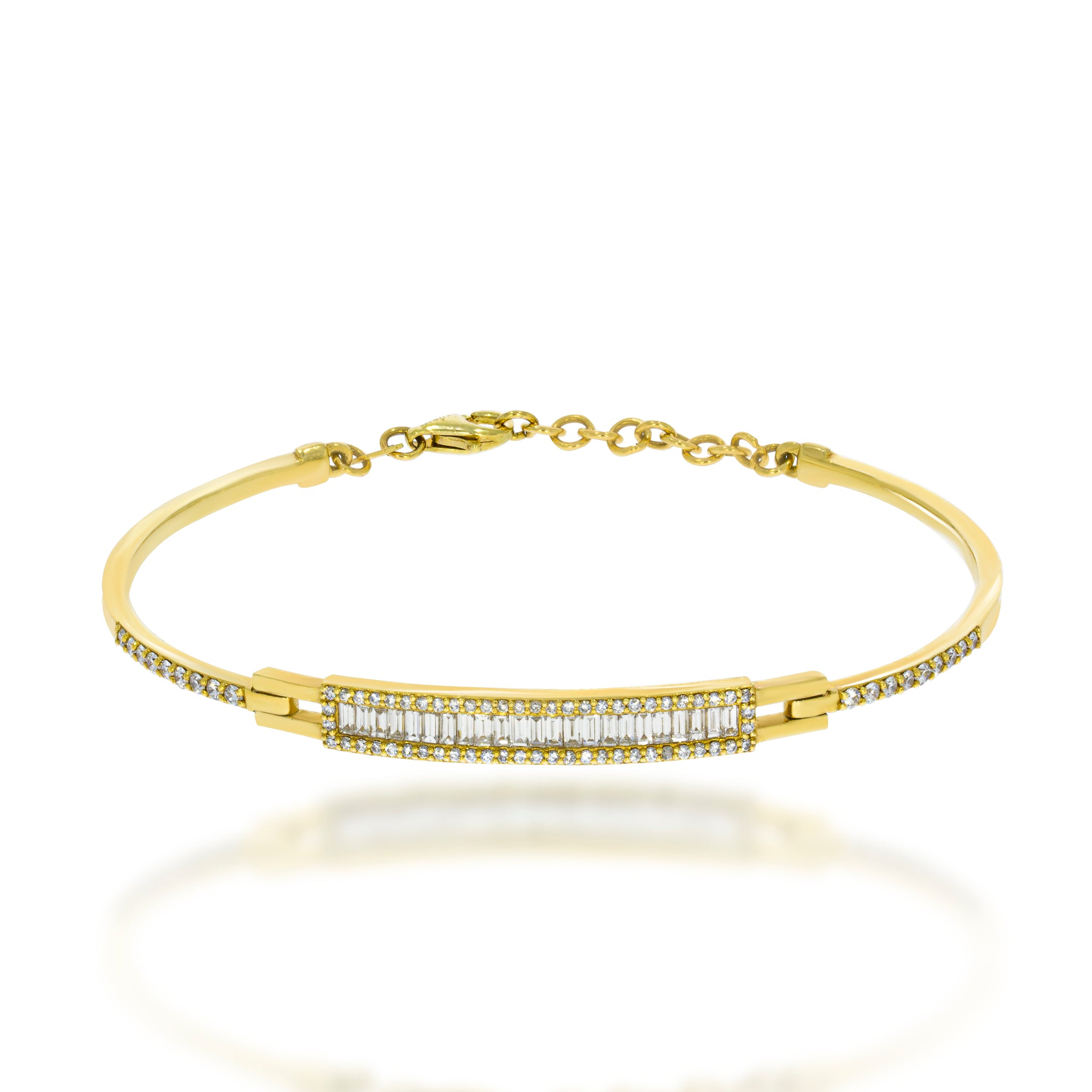 14 Karat Gold Bangle Bracelet Containing 292 Round Cut Diamonds Weighing  0.69-0.79 Carats | XIV Karats LTD