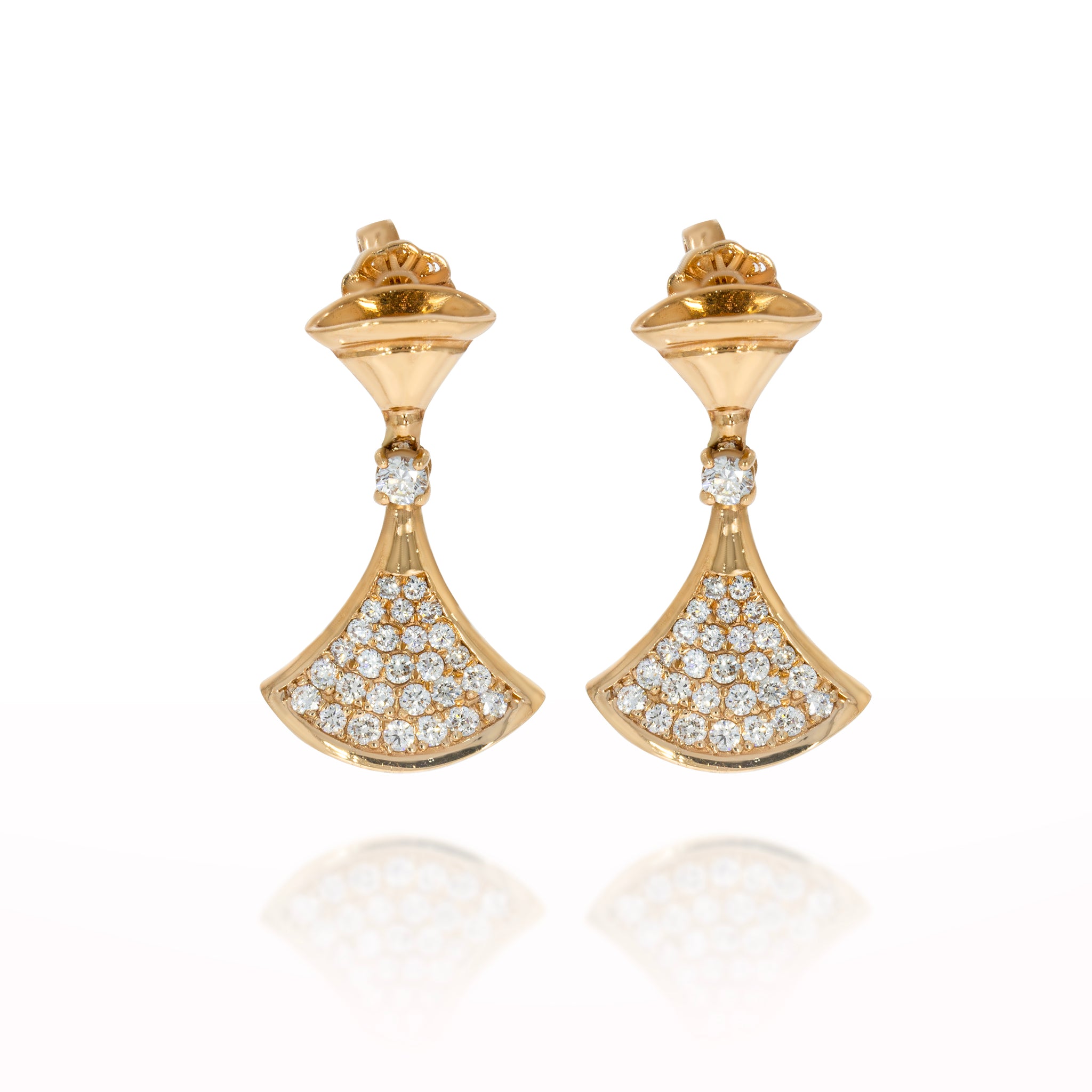 Bvlgari Rose Gold and Diamond Serpenti Earrings | Harrods AO