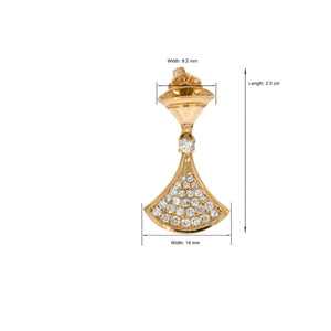Skirt earrings  14k rose gold set 0.81 carat  round diamonds.  Diva Dream Earrings Bulgari Bvlgari. Feminine Resplendent Diamonds Earrings.