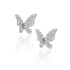 Delicate and dazzling Butterflys Diamonds earings. 18k white gold set with 1.04ct dazzling diamonds. Charm of nature’s elegance.