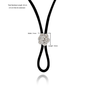 Incredible Rose shape Diamonds pendant Tie 18k white gold set with 0.30 carat. Black wax thread tied with Perfact Pendant.