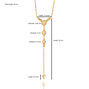 Elongated design 18k rose gold Pendant, trio invisible settings diamonds and pendulum that adds movement, length and attention to the necklace.