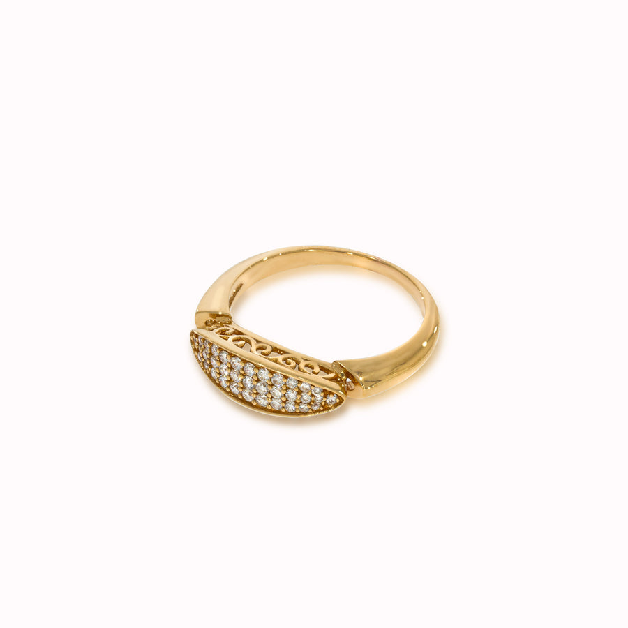 Vintage Engagement Ring Unique Filigree 18k Rose Gold. Pave Oval 0.27 carat diamonds. decorated with Filigree design.