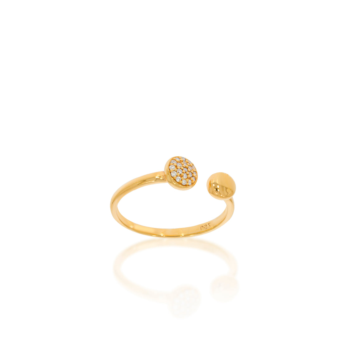 Double Circle diamonds Ring. 18k rose gold, Delicate open Diamonds pave circle, unique and exclusive accessory! elevate your everyday style.