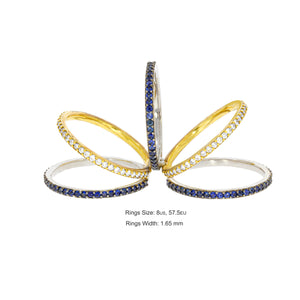 Unveil the epitome of luxury with our stunning Four Connected Rings two-tone 18k gold Diamonds and Blue Sapphire your unique style and grace