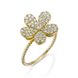 Yellow gold Blooming Flower Diamond Ring