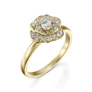 1/2 Carat Flower engagement ring set with Diamonds
