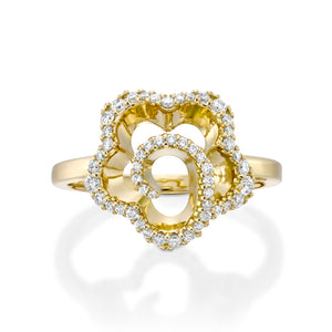 R3420ES-Diamond Floral Engagement Ring