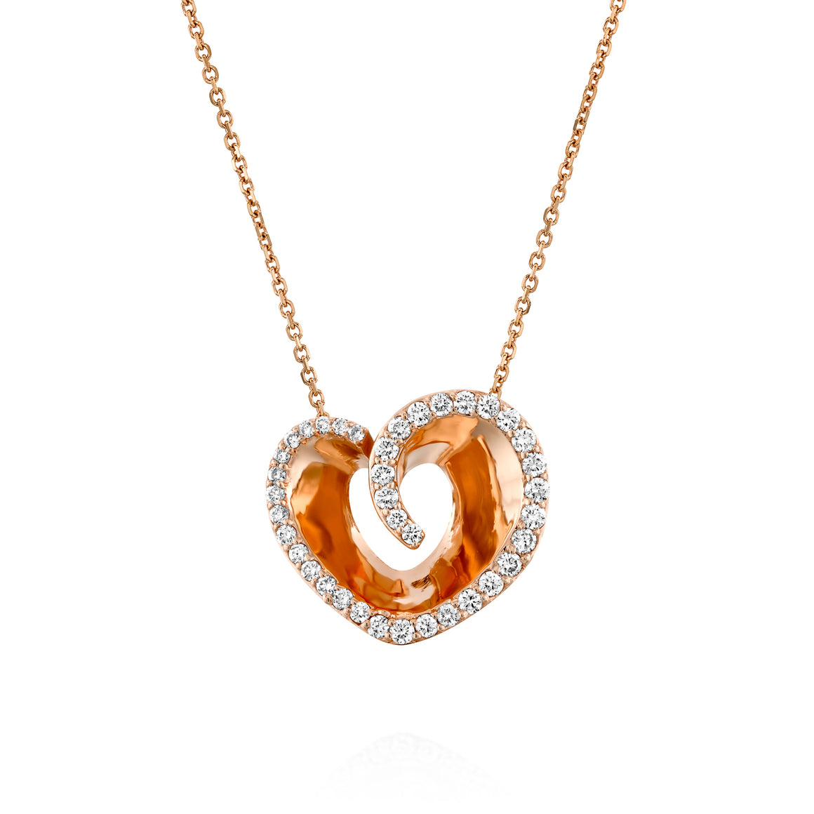 P3421ES-Heart diamond pendant necklace