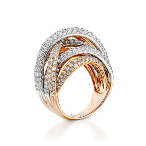 RNH428-Diamond Crossover engagement ring