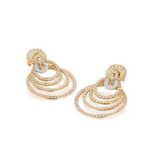 Exotic 18k Drop Dangle Design Diamond Earrings