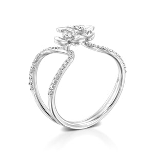 ROF100-Diamond butterfly engagement ring