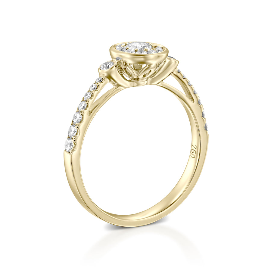 RNH564WC-18k  gold Engagement Ring -     Halo Diamond Ring