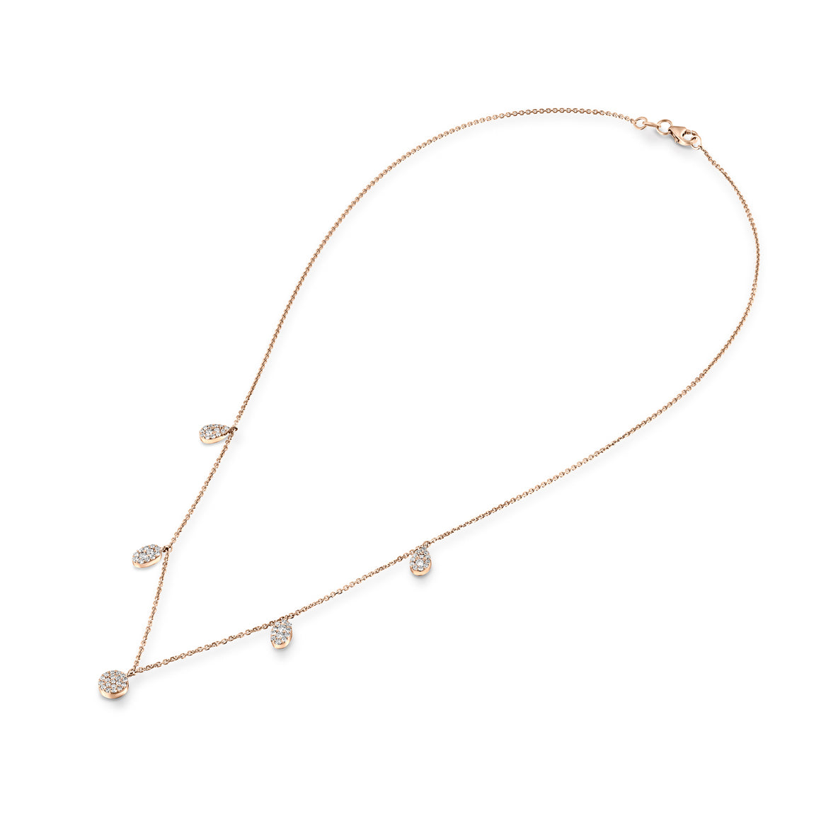CEL003 diamonds Rose/yellow or white  Gold Choker Necklace