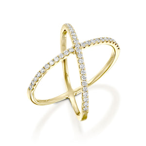 RNU18755-Criss Cross diamond  ring 0.3 Carat