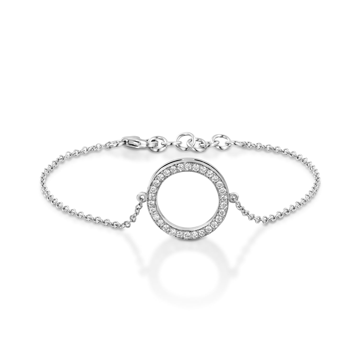 Solid Curb Chain Bracelet 3.7mm 14K White Gold 8
