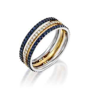 RW032-3 Full diamond  Eternity Wedding ring set