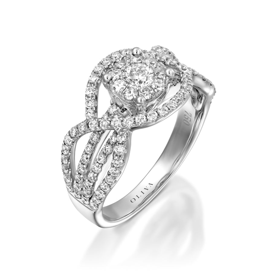 RNH356-1.10 carat Micropavé diamond infinity ring