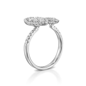 RNR17486-Diamond leaf engagement ring -