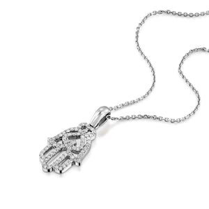 M0026  Diamond Hamsa Pendant Necklace