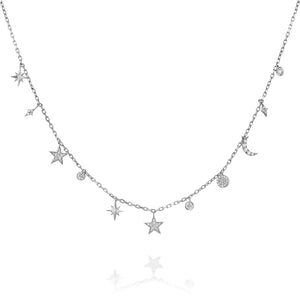 CEL004- Celestial jewellery - Diamonds stars necklace pendant