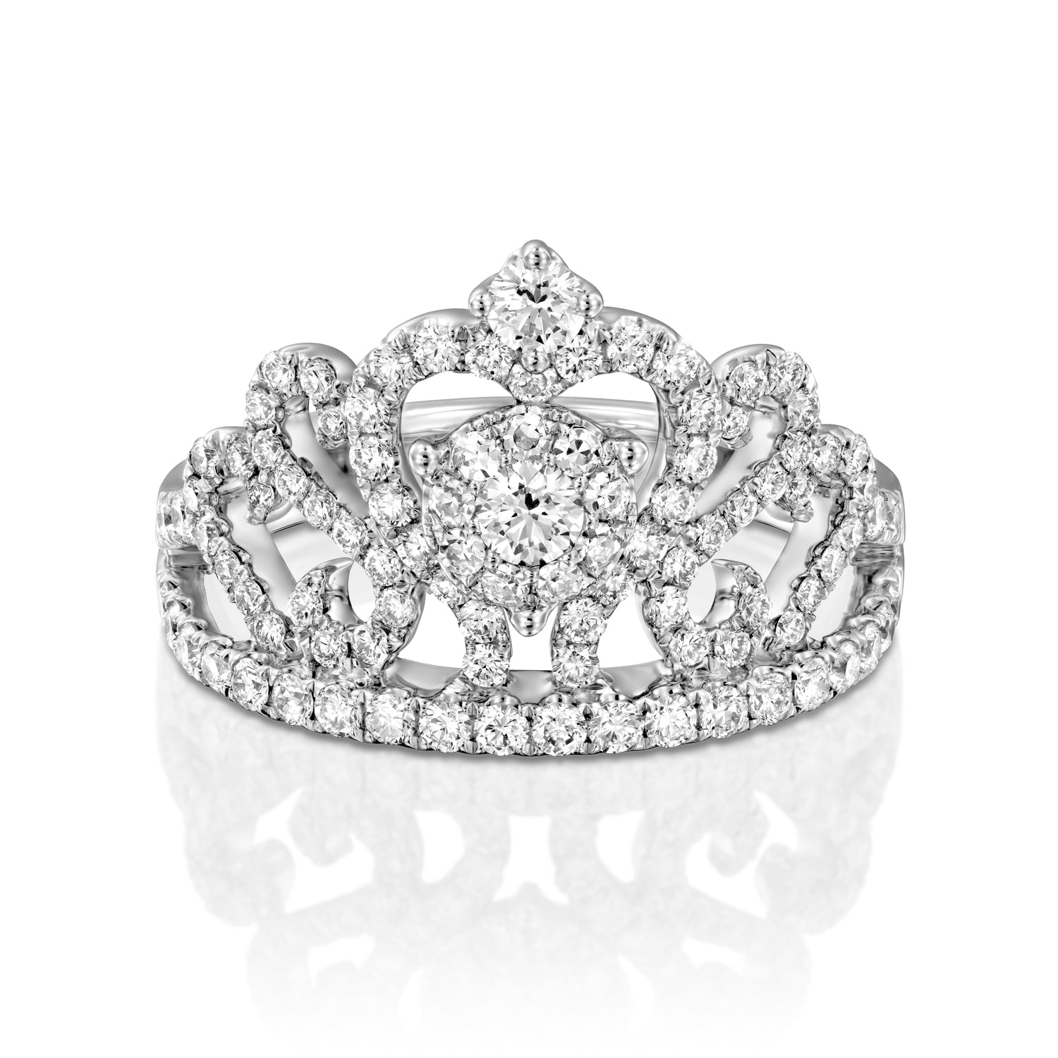 0.50 Ct Round Cut Diamond 925 Sterling Silver Princess Crown Style Eng –  atjewels.in
