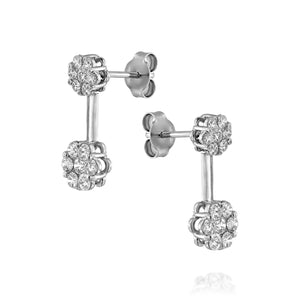 ETUB485-Brilliant Cut Diamond Bridal Wedding Flower Earrings