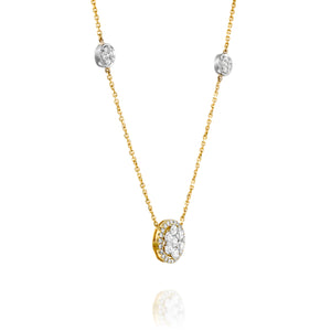 PN3400BY-gold Circle 0.97ct  Diamond Charm necklace