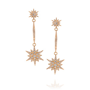 ESTAR8 celestial diamond North Star earrings in 18k  gold