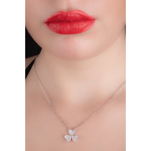 Clover necklace 18K white gold, Diamonds Pave Clover design pendant, set with 61 white round diamonds. prefect wedding wear/ gift.