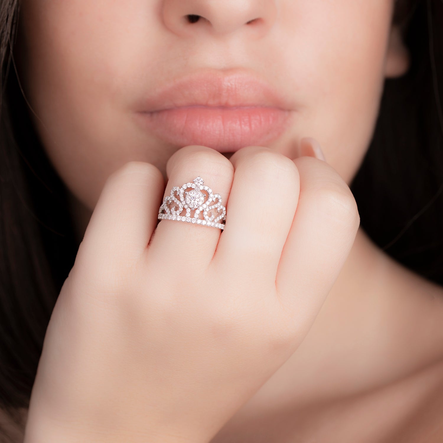 Platinum Crown and Gold TIFFANI Diamond Engagement Ring