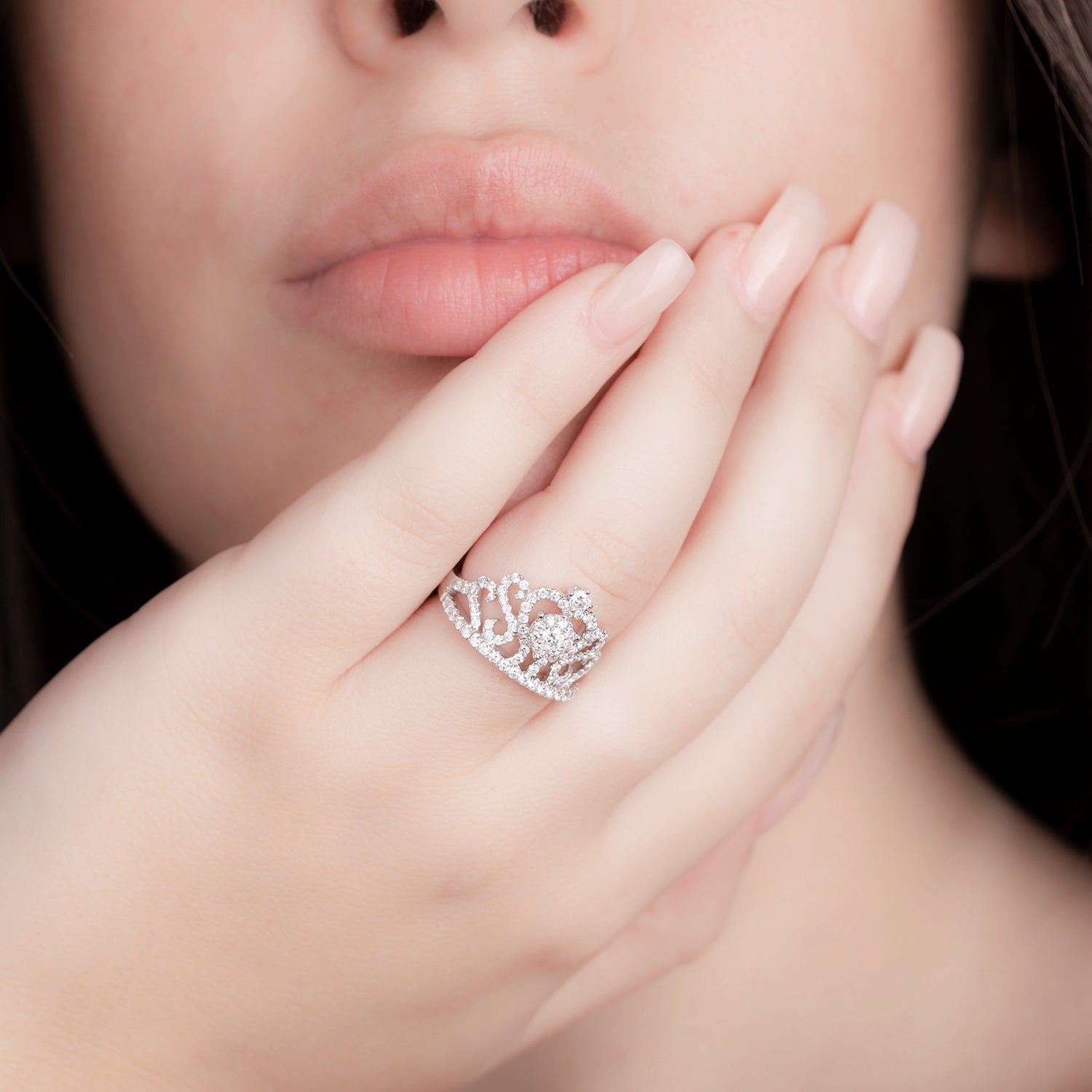 Crown Diamond Ring - PGRNG25641 | Gold & Diamond Jewellery Dubai UAE | Pure  Gold Jewellers