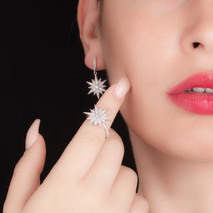 EN206-Star real diamond stud earrings