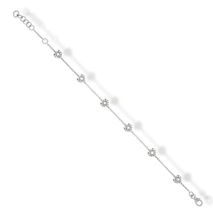 Hearts diamonds bracelet in 18K white gold  | beautiful sister/ mother gift | 66 round diamonds 0.74 carats in 18K white gold