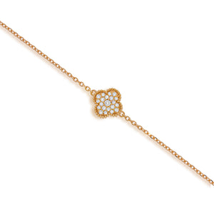 18k red gold Loop bracelet, diamond clover set with 33 diamonds 0.27ct