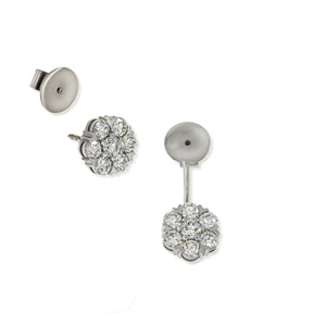 Double Flower Long Diamonds Earrings Or One Flower Stud Earing - with this earings the choices is yours!