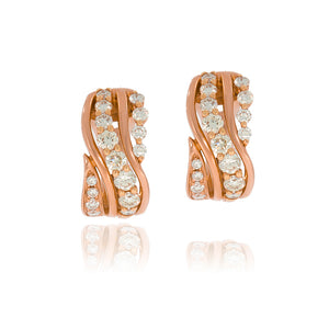 0.82 carat Diamond Hoop Earrings in 18k Rose gold