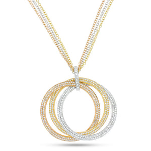 A beautiful 3 Round Diamond Circle of Love Pendant. in 3 different gold color.