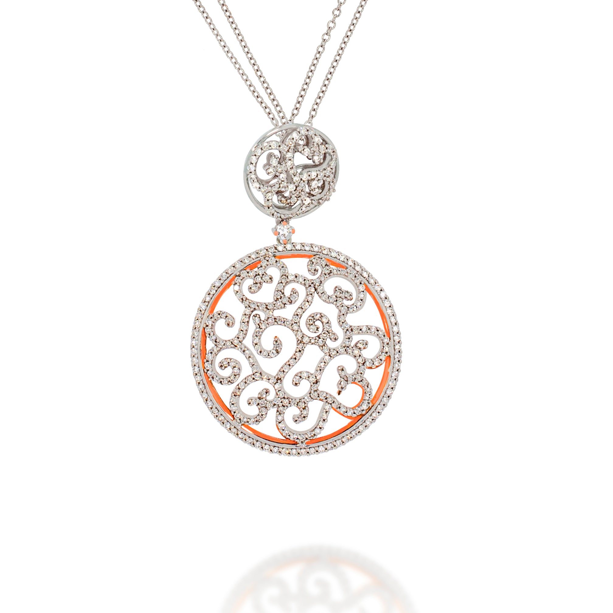 Prizma Sterling Silver Rose-tone 14K Flash Rose Gold-plated 16 inch  Colorful CZ Open Circle Necklace with 2 inch Extender - Quality Gold