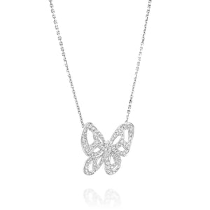 PNT12627- Butterfly necklace diamond Butterfly pendant