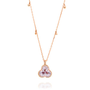 PNT14660-Amethyst diamond heart pendant necklace for women