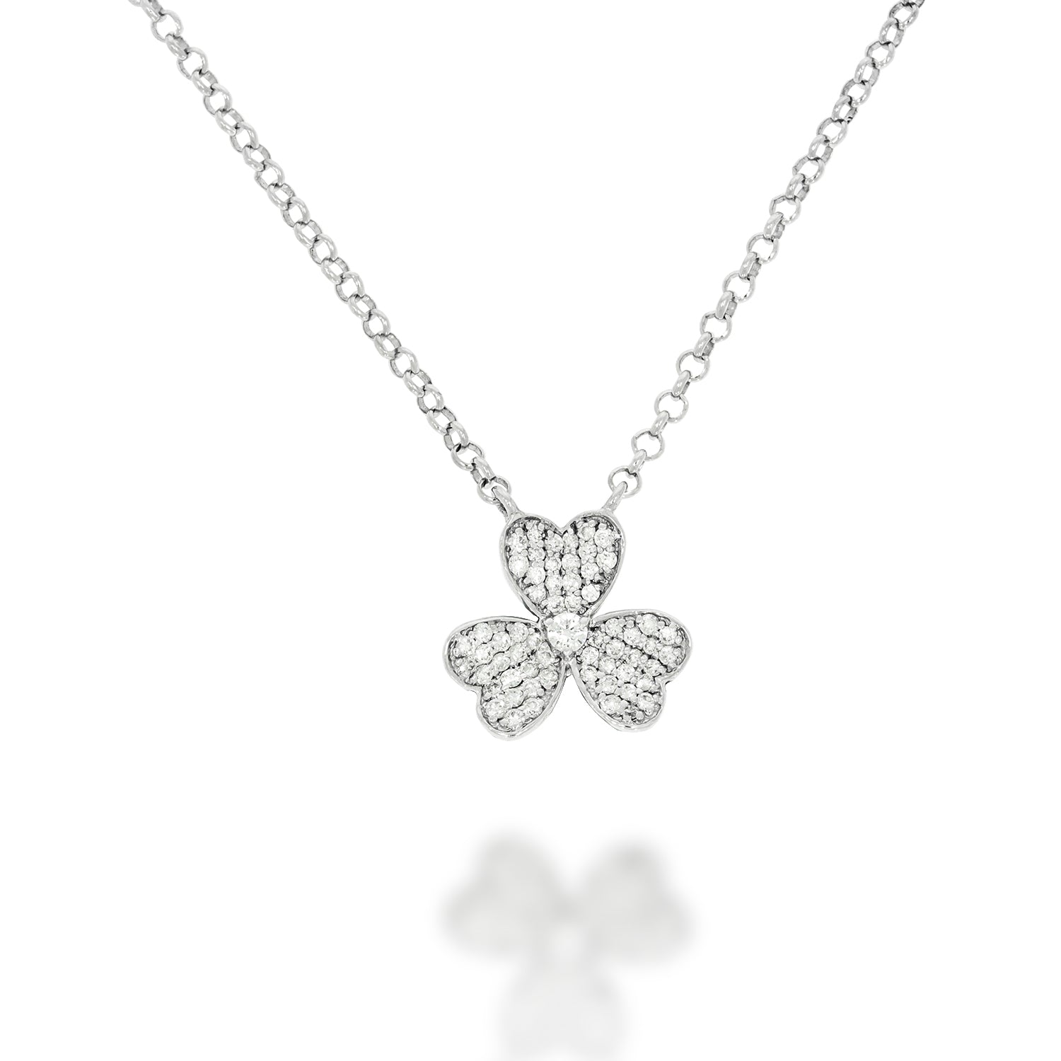 Buy Black and White Clover Pendant Rose Gold Necklace Online