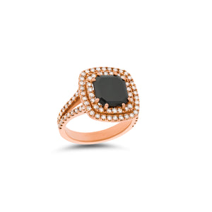 A special diamond ring with big (3.00 carat) Black diamond as a main stone